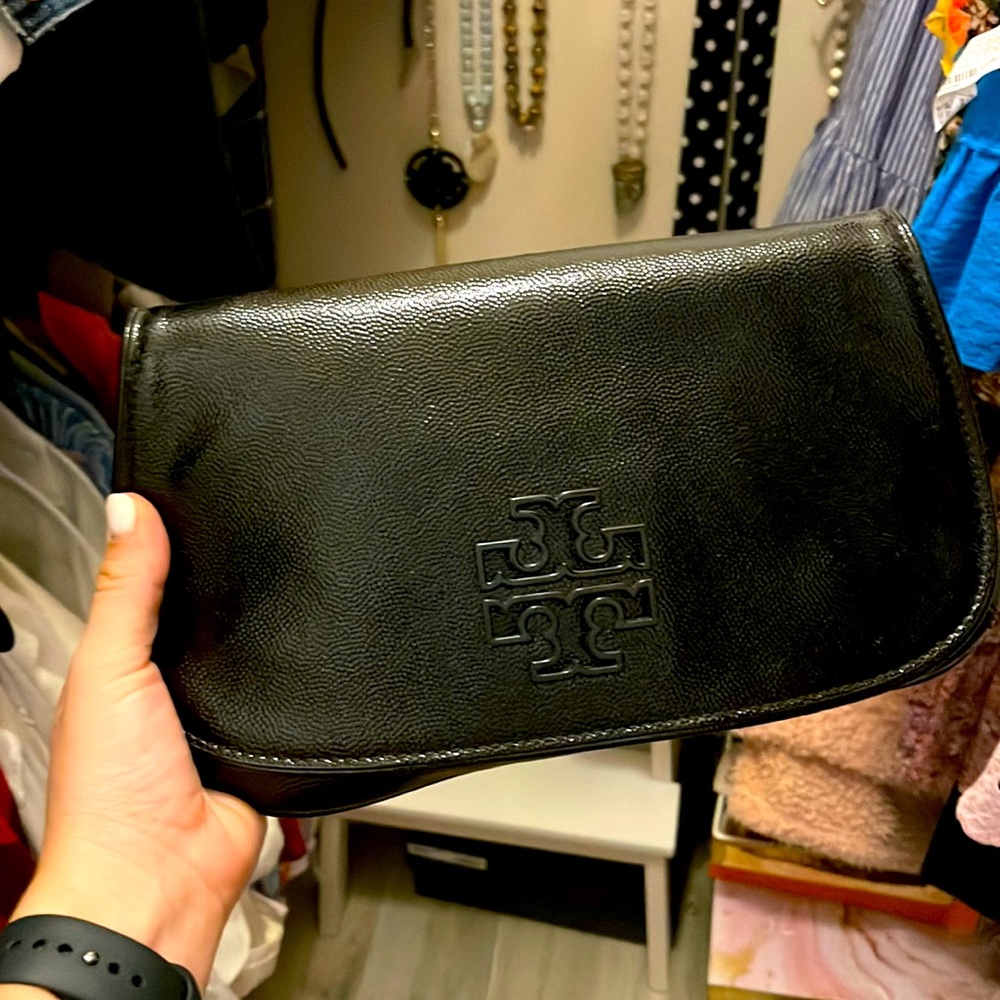 Tory Burch Black Patent Leather clutch